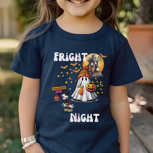 Camisa Trendy Falls, Feliz Halloween, Traje unisex de Halloween, Camisa linda de Halloween para niños y niñas, Manga corta NOCHE DE MIEDO, Truco o trato