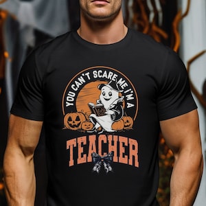 You Can't Scare Me I'm A Teacher, Spooky Vibes Teacher, Trick Or Teach, Trunk Or Treat, Spooky Season-T-shirt, T-shirt bibliothecaris, cadeau voor haar