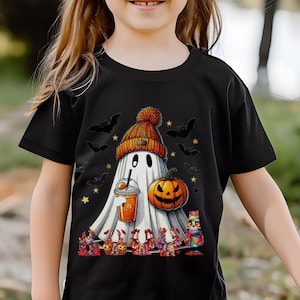Camiseta juvenil de Halloween con fantasma espeluznante: camiseta retro de truco o trato
