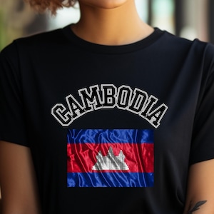 Peace For Cambodia, Cambodia United Unisex Tee, Angkor Wat Sunset Reflection T-Shirt, Khmer Heritage Shirt, Cambodian Souvenir, Khmer Gifts