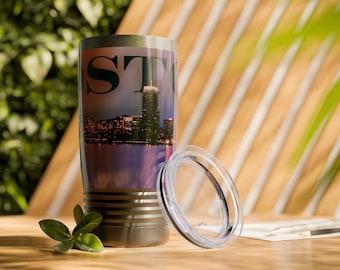 Boston Skyline Tumbler: Laser Engraved Stainless Steel Insulated Cup