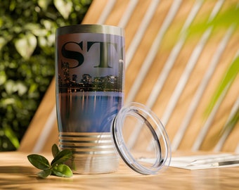 Boston Skyline Tumbler: Laser Engraved Stainless Steel, 20oz Insulated Cup