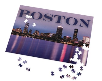 Rompecabezas para adultos (500 y 1000 piezas), rompecabezas, rompecabezas de mosaico, regalo para amantes de la ciudad, regalo de cumpleaños, rompecabezas, familia, niños, horizonte de Boston