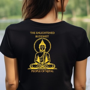 Nepal Buddhist Enlightened Unisex Jersey Short Sleeve Tee, Buddhist Nirvana Quest, Buddhist Dharma Path, Sacred Buddhist Teachings, Gifts