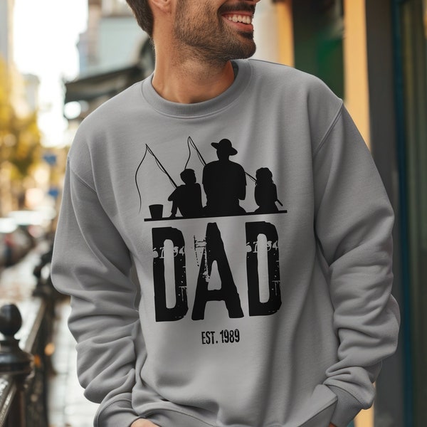 Dad est. 1989, new dad sweatshirt, custom dad shirt, personalized dad, gift for dad, dad to be, DAD Unisex Garment-Dyed Sweatshirt, dad gift