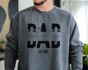 Gepersonaliseerde vadersweater, aangepaste naam vaderdagcadeau