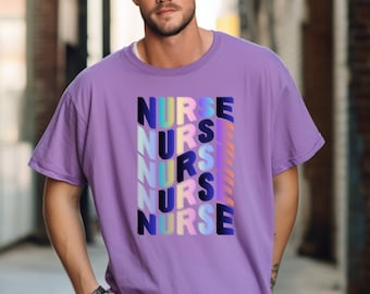 Camiseta retro de enfermera con colores cómodos: camiseta de la escuela de enfermería