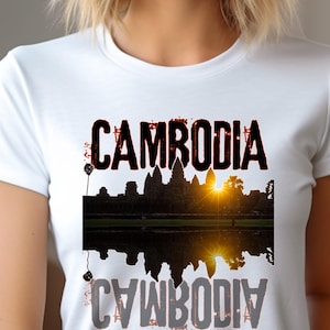 Angkor Wat Sunset T-Shirt: Cambodia United, Khmer Heritage Tee