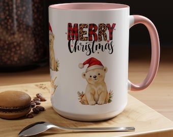 Personalized Merry Christmas Hot Cocoa Mugs Accent Coffee Mug | 11oz and 15oz