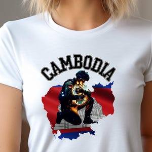 Peace For Cambodia, Cambodia United Unisex Tee, Angkor Wat Sunset Reflection T-Shirt, Khmer Heritage Shirt, Cambodian Souvenir, Khmer Gifts