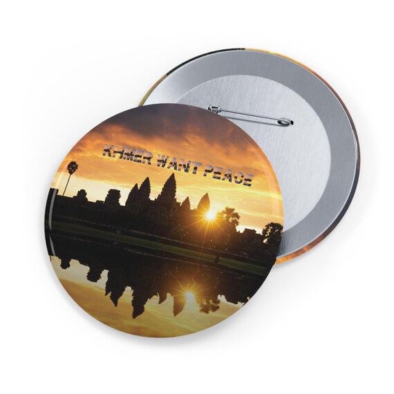 Angkor Wat Sunset Enamel Pin: Peace for Cambodia - Khmer Art - Etsy