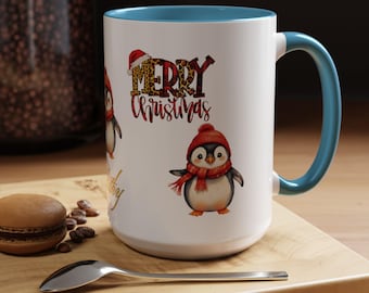 Personalized Merry Christmas Hot Cocoa Mugs Accent Coffee Mug | 11oz and 15oz