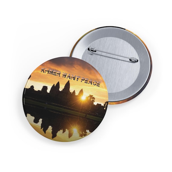 Angkor Wat Sunset Enamel Pin: Peace for Cambodia - Khmer Art - Etsy