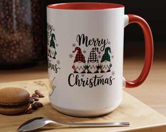 Personalized Merry Christmas Hot Cocoa Mugs Accent Coffee Mug | 11oz and 15oz