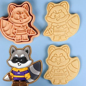 Rogue Raccoon Cookie Cutter Stamp Set - Dungeons & Dragons - 2pc