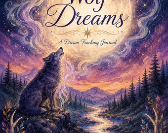 Wolf Dream Journal Printable, Dream Tracker Junk Journal Kit, Lucid Dreaming Pages, Mystical Dream Diary, Celestial Wolf Digital Download