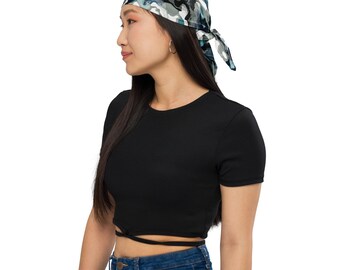 Storm Front Camo Bandana, Blue Gray Head Scarf, Storm Chaser Gift, Weather Lover Gear, Unisex Neck Scarf, Pet Bandana
