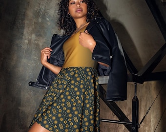 Celestial Sun & Paw Print Animal Lover's Skater Dress