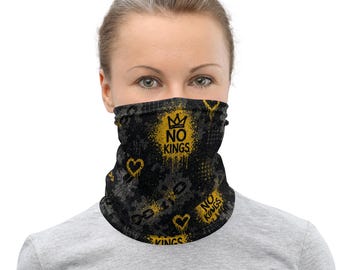 No Kings – All Over Print Neck Gaiter | Streetwear Face Cover, Protest Mask