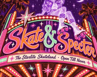 Skate and Specter 35 Page Scrapbook Set-70s Roller Skate Junk Journal Kit-Haunted Rink Printable Pages & Ghost Ephemera-Digital Download