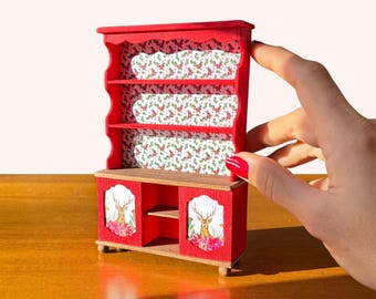 1:12 Scale Miniature Kitchen Dresser | Christmas Dollhouse Furniture | SVG & PDF Patterns