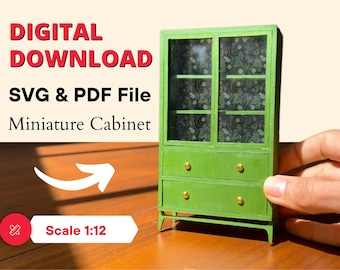 1:12 Scale Dollhouse Cabinet SVG and PDF Pattern