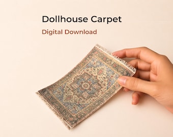 1:12 Scale Dollhouse Rugs Printable PDF, Miniature Carpet, Dollhouse Decor, DIY Mini Rugs, Digital Download A4