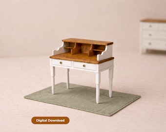 Dollhouse Desk SVG | 1:12 Scale Miniature Furniture Cut File (PDF)