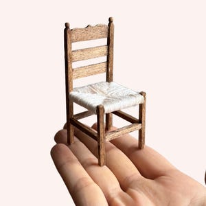 SVG Cut Files and PDF file for 1:12 scale Dollhouse Rush-Seat Chair | Weaving Method Included | SVG cut for Cricut Maker