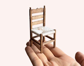 File di taglio SVG e file PDF per sedia con seduta in giunco per casa delle bambole in scala 1:12 / Metodo di tessitura incluso / Taglio SVG per Cricut Maker