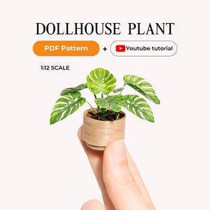 1:12 Scale Dollhouse Plant Leaves Templates and SVG Cut Files | Miniature Round Wooden Pot Tutorial | Dollhouse Furniture