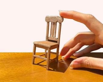 Poppenhuismeubilair SVG, miniatuurstoel 1:12, lasergesneden bestanden voor Cricut & Glowforge