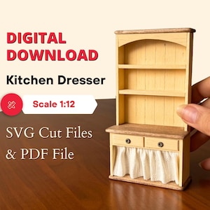 SVG-Schnittdateien und PDF-Datei für Puppenhaus-Miniatur im Maßstab 1:12 |  Puppenhaus Küche Kommode | Maßstab 1/12 | SVG-Schnitt für Cricut Maker