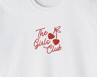 T-shirt court cerises The Girls Club | T-shirt carré pour femme