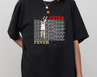 Indiana Fever Shirt , Caitlin Clark Comfort Colors Tee, Womens Basketball T-Shirt, Vintage Black Game Day Shirt, WNBA Fan, Oversized Fit