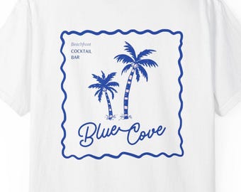Chemise de plage d'été palmier | T-shirt teint en pièce