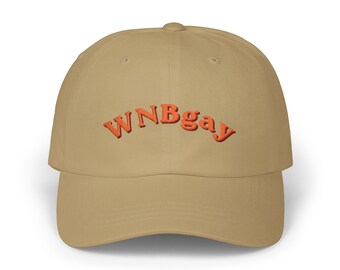 Tan WNBgay dad hat | support womens sports | girls basketball merch | wings aces liberty gear