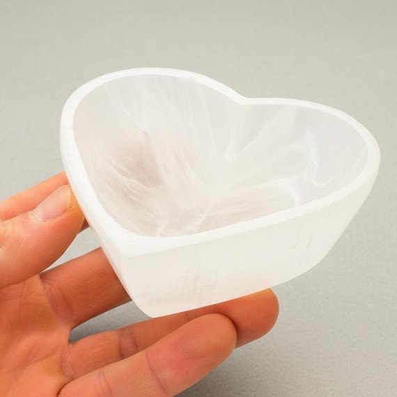 Selenite Crystal Charging Bowl: Grade A Hand-Carved Cleansing Crystal - From Morocco