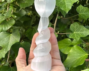 Selenite Spiral Crystal Heart, Morocco/ Grade A UK Quick Delivery