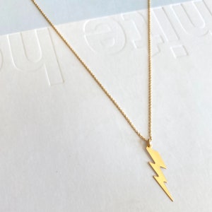 14k Gold Filled Lightning Bolt Charm Necklace - 18 Inches