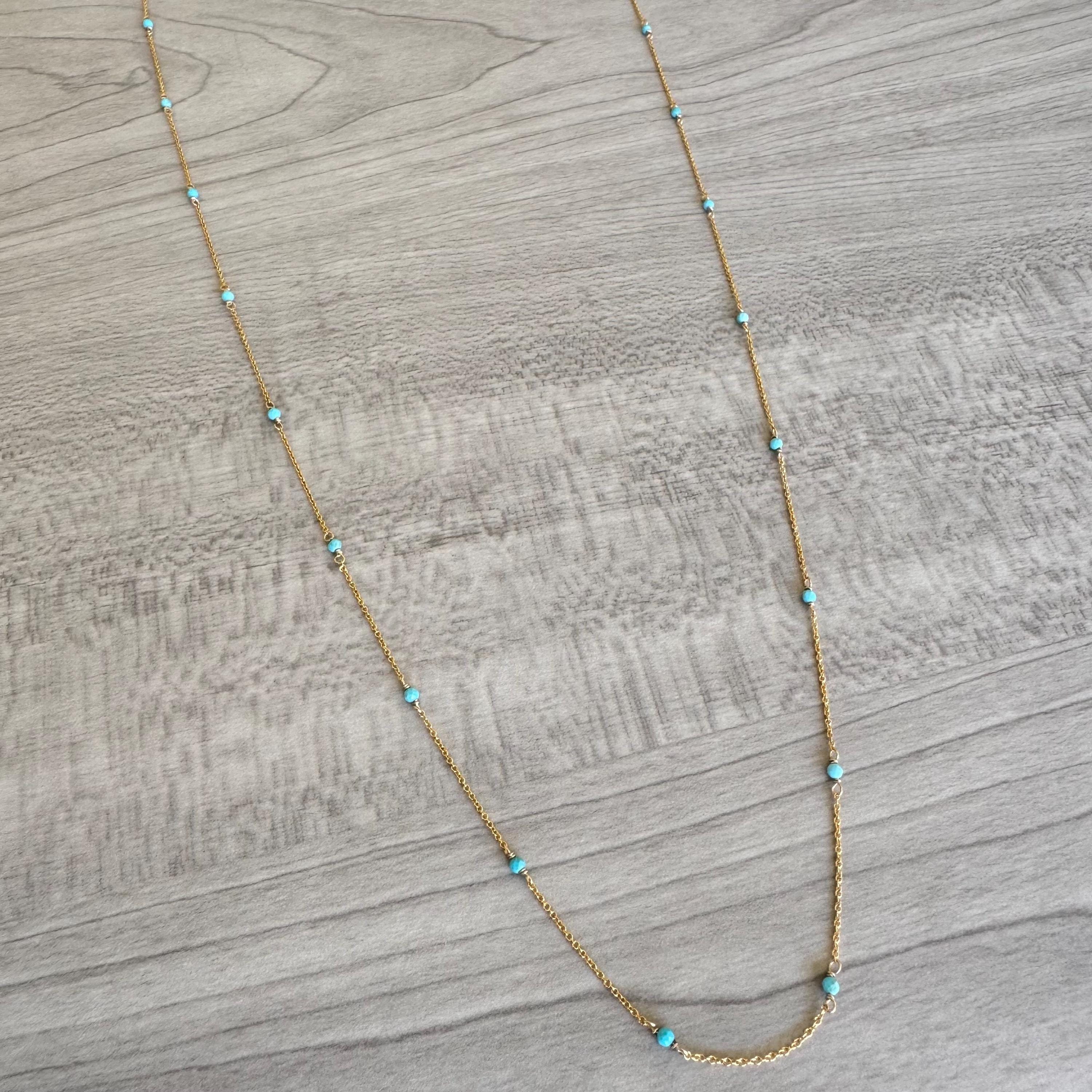 Layla Long Necklace Turquoise main image 1