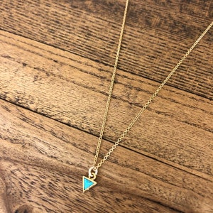 Turquoise charm necklace, dainty 14k gold fill and turquoise necklace, dainty gold charm necklace, turquoise jewelry gift