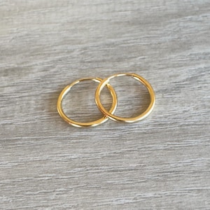 Classic Gold Hoop Earrings, Small Everyday Hoops, 14k Gold Filled Minimalist Thin Hoops, Timeless Gold Jewelry