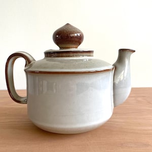 Danish Soholm Sonja Teapot - Joseph Simon - Vintage tableware - Scandinavian stoneware ceramic handmade gift. Reused design. Danish pottery.