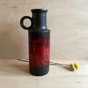 Gruba lawa ceramiczna W. Niemcy ceramiczny wazon Pomysł na prezent nowy wystrój domu 70-ty design pomysł na prezent miłośnik vintage mid century nowoczesny design wystrój domu