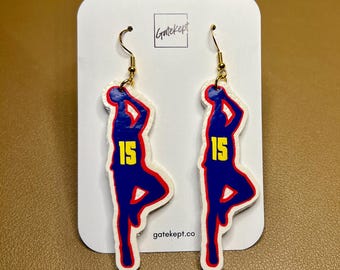 Nikola Jokic Earrings Sombor Shuffle - NBA Fan Jewelry | Hypoallergenic & Faux Leather | Game Day Outfits | Gifts for Basketball fans