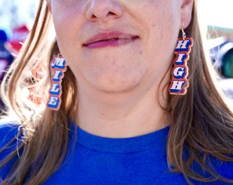 Retro Denver Football Earrings – Game Day Fan Jewelry | Lightweight Hypoallergenic Faux Leather