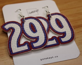Colorado Avalanche Player Earrings - NHL Team Jewelry | Hypoallergenic & Faux Leather | Perfect for Game Day Fits | Gift for Hockey Fans