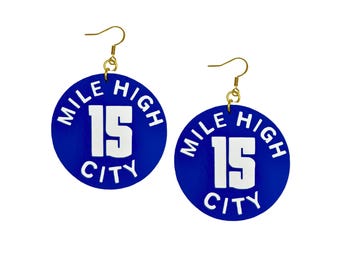 Denver Nuggets Mile High City Earrings - NBA Team Jewelry | Hypoallergenic & Faux Leather | Game Day Outfits | Gift for Basketball Fans