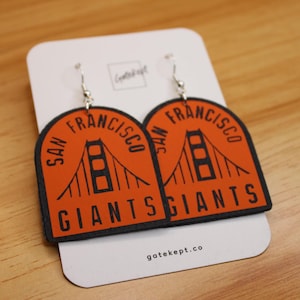 San Francisco Giants Earrings - Black and Orange | Handcrafted MLB Team Jewelry | Sports Fan Statement Piece for Game Day Apparel & Fits